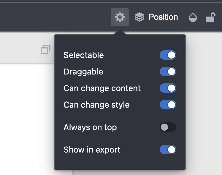 Admin panel showing locking controls